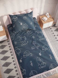 Постельное белье бязь Сказка "Котики" 1,5-сп Наволочка 50х70 см 1 шт Простынь на резинке 90x200 см Пододеяльник 145x215 см