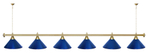 Лампа STARTBILLIARDS 6 пл. (плафоны зеленые,штанга золотая,фурнитура золото)