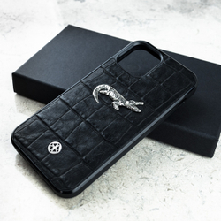 Эксклюзивный Чехол для iPhone из натуральной кожи CROC и ювелирного сплава - Euphoria HM Premium - крокодил