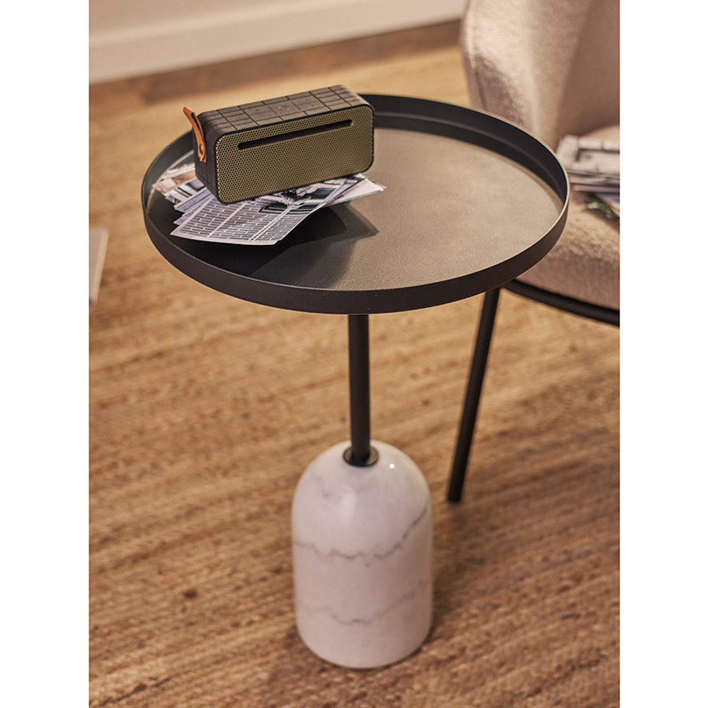 Столик кофейный lars, D40 см, черный/белый