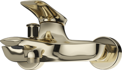 Смеситель для ванны с душем STWORKI Молде S23100GG + Душевой гарнитур Гётеборг S03190GG, глянцевое золото