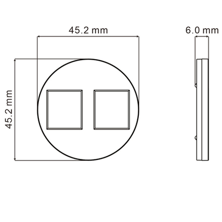Накладка 2-я для розеток RJ45, TV, SAT,  сталь,  серия D16