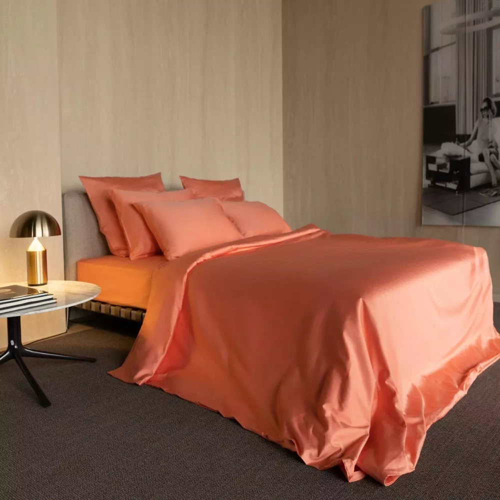 Простыня на резинке 160x200x35 Mollen розово-коралловая