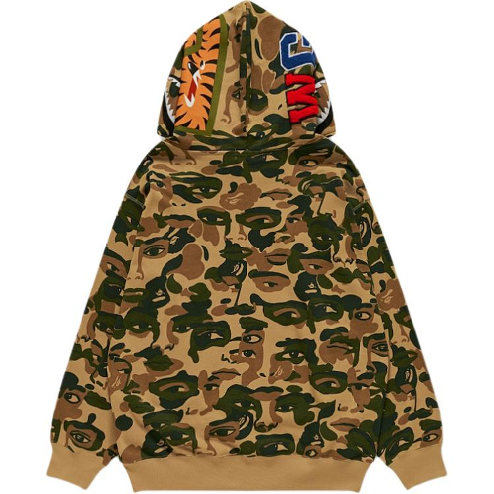 A Bathing Ape X Kidsuper Camo Shark Full Zip Худи хаки