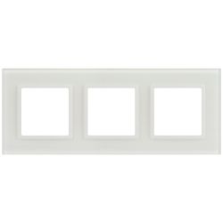 Рамка для розеток и выключателей ЭРА Elegance 14-5103-01М на 3 поста, стекло, белый матовый+бел.