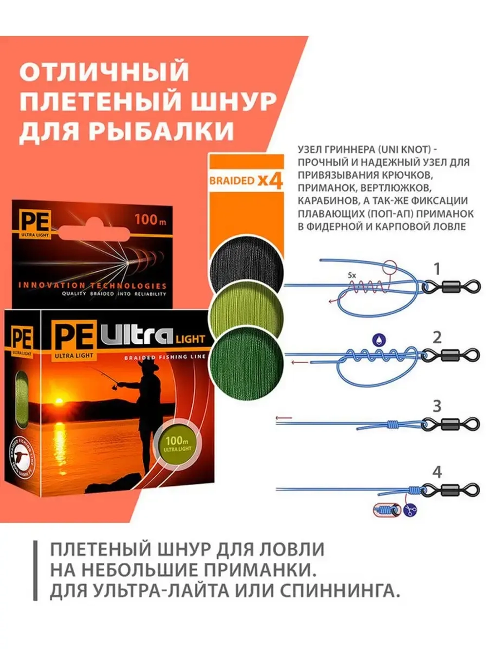 Плетеный шнур для рыбалки PE ULTRA LIGHT Black 0,04mm 135m