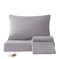 Комплект постельного белья Однотонный Сатин «Серебряный туман»
