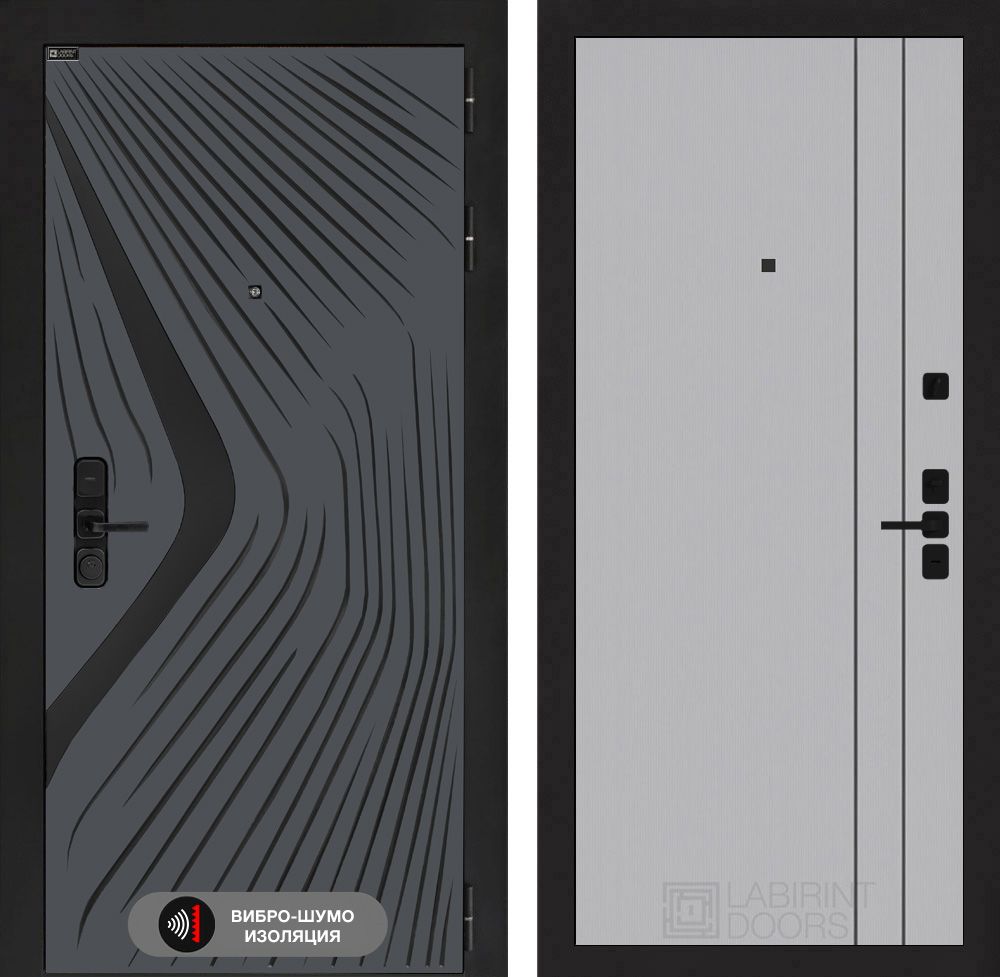 Входная дверь Лабиринт ЛЕОЛАБ - 10 Серый софт рельеф