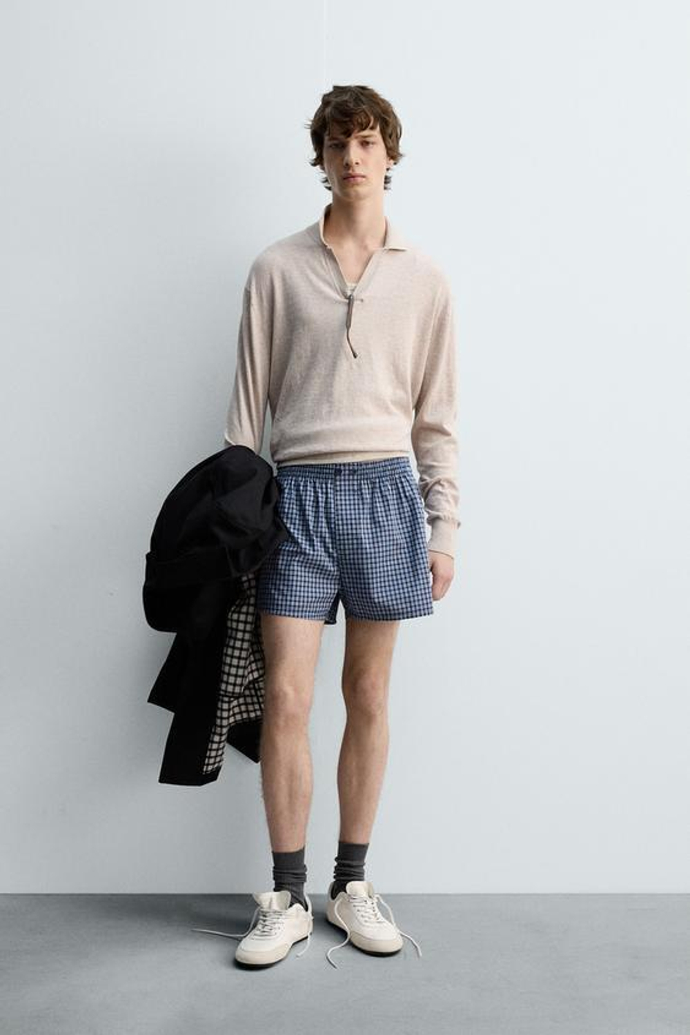 ZARA ТРУСЫ-БОКСЕРЫ ИЗ ПОПЛИНА В КЛЕТКУ - LIMITED EDITION, РАЗНОЦВЕТНЫЙ