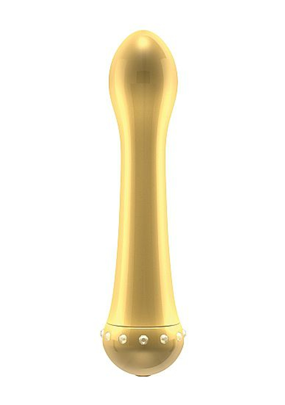 Вибратор с кристаллами The Diamond Gold - 16,5 см. (Цвет: золото)
