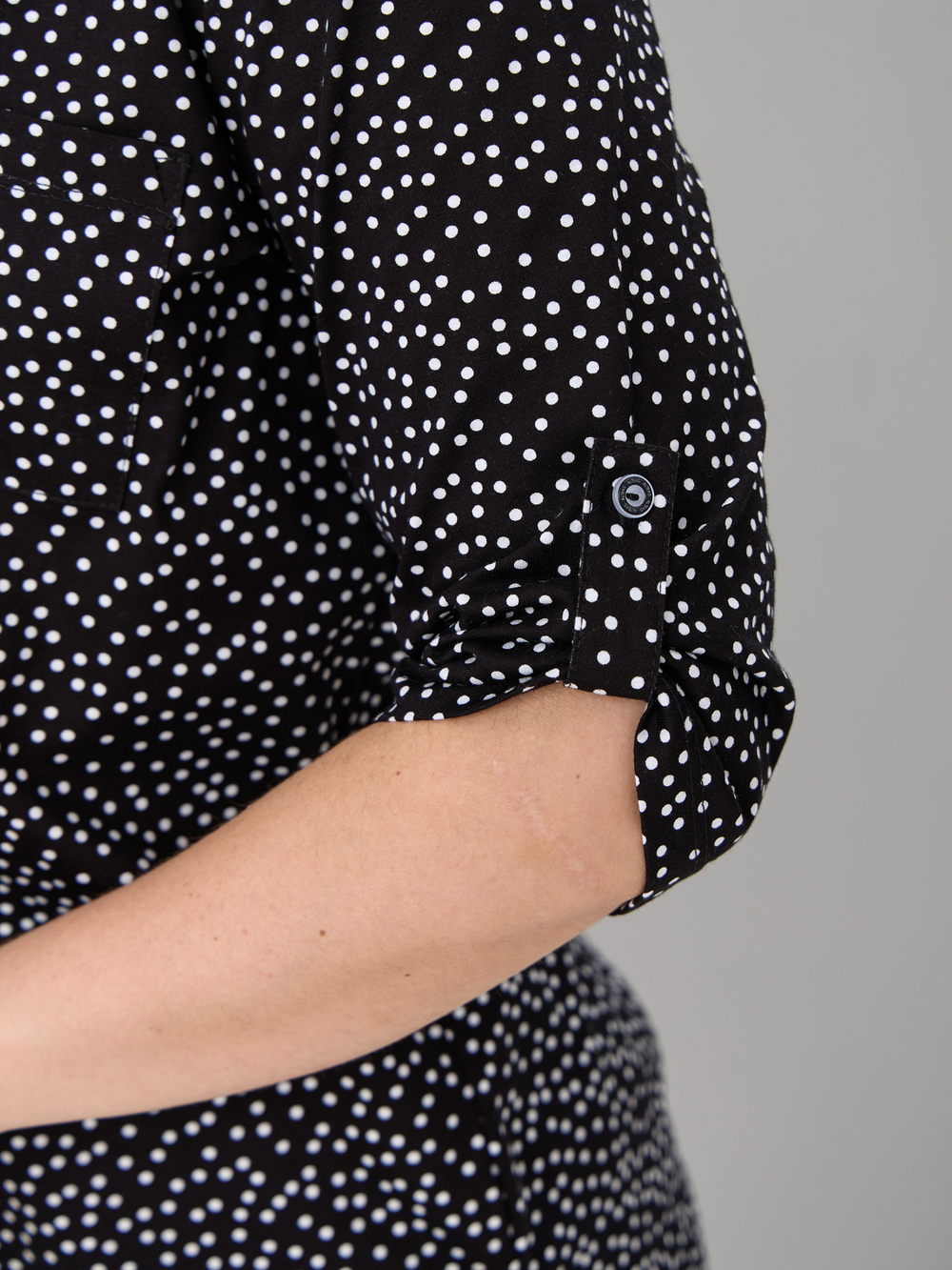 Блузка БЛ-131/черный-горох