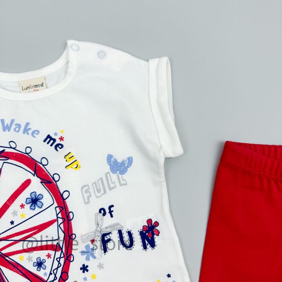 Комплект хлопковый "Wake me up" белый/красный