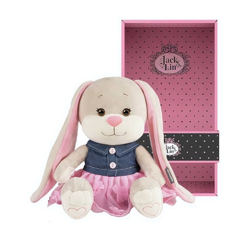Зайчик Jack&Lin Зайка в в Джинсовом Платье 25 см, в Кор.