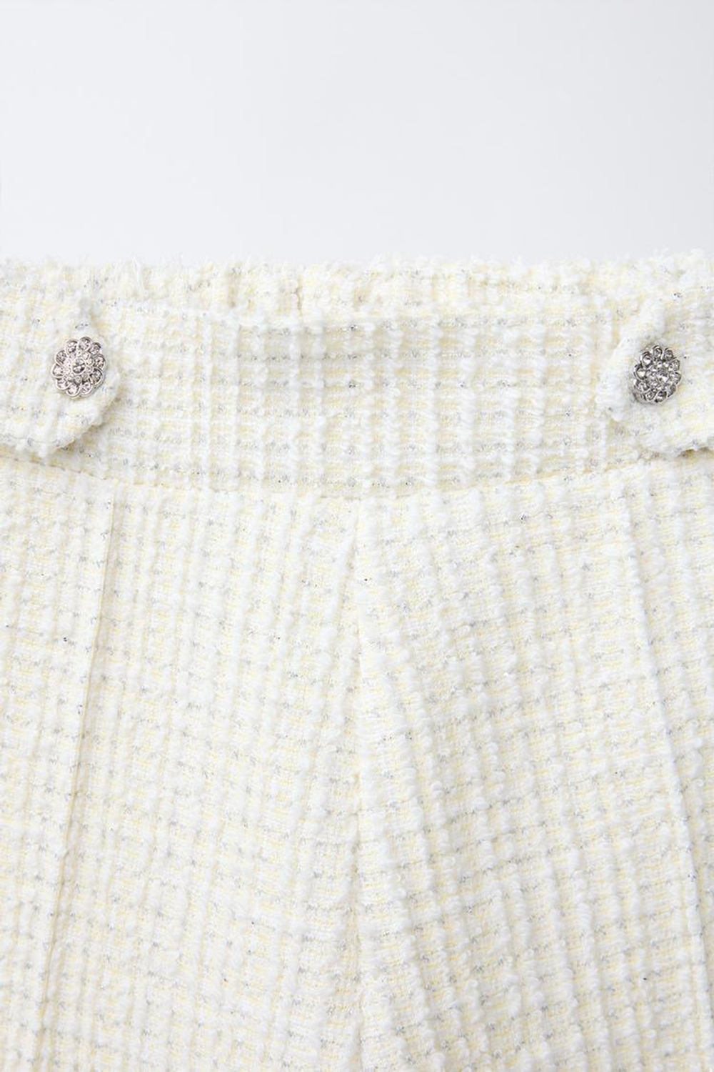 ZARA БРЮКИ С КОНТРАСТНЫМИ ПУГОВИЦАМИ, ЭКРЮ