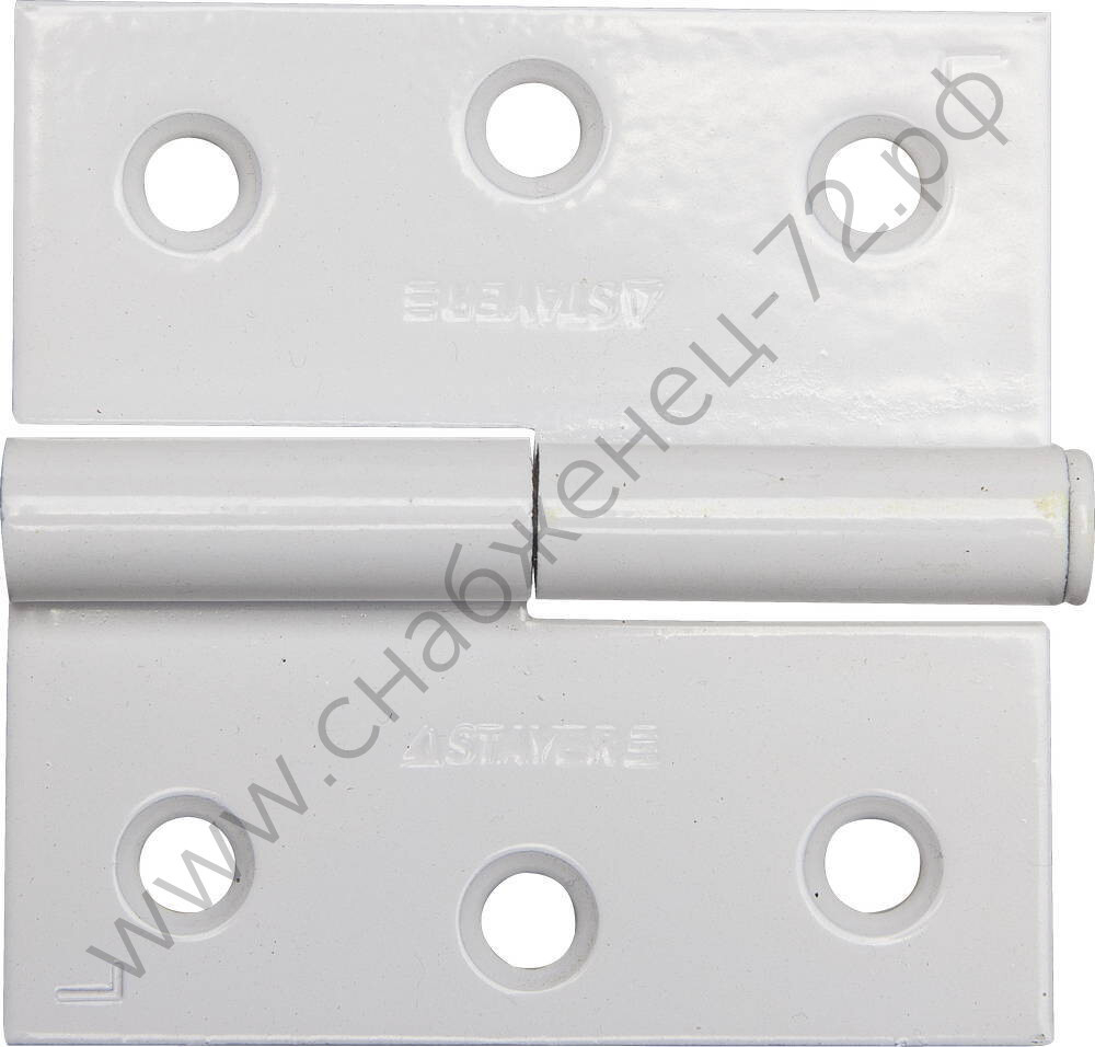 STAYER 75x75x2.4 мм, разъемная, левая, цвет белый, карточная петля (37613-75-2L)