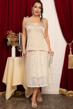 Костюм с юбкой Беллуччи (бежевый) К14718-10М LT Collection