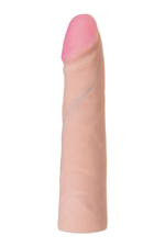Телесный страпон Harness LESBI с вагинальной пробкой - 16,5 см.