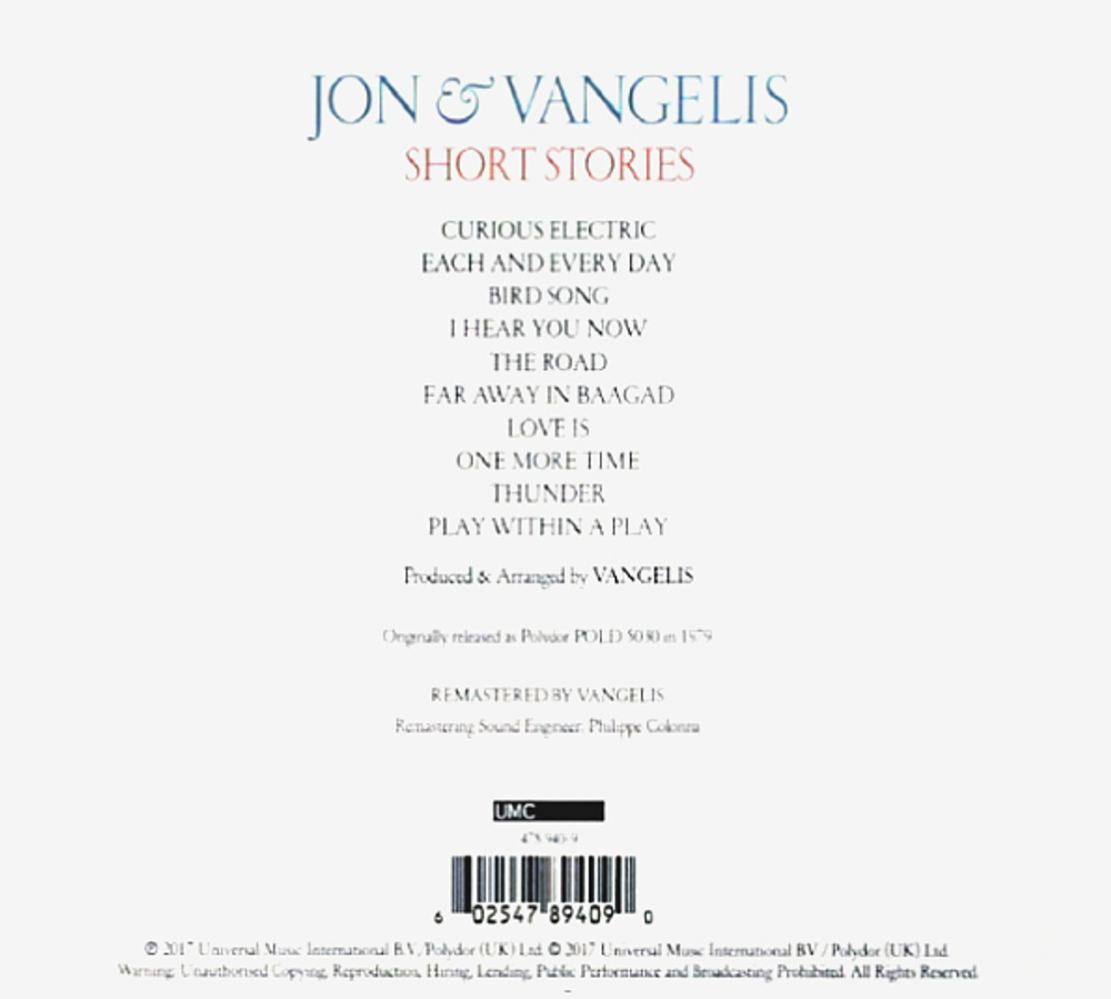 Jon & Vangelis / Short Stories (CD)