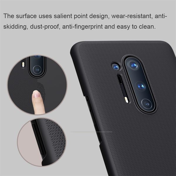 Пластиковый чехол-бампер Nillkin Super Frosted Shield для One Plus 8 Pro (синий)