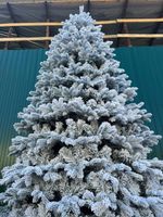 Заснеженная елка с гирляндой «Камчатская» теплый свет (Литая+пвх) от 1,2 м до 4 м