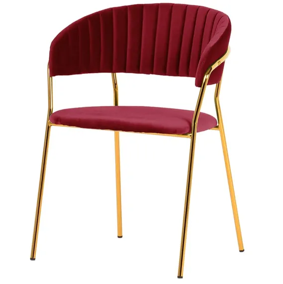Стул Drixen малиновый велюр с золотыми ножками