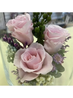 натуральные кустовые розы в стекле, вакуум*