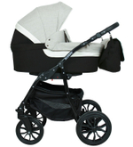 Детская коляска Alis Alvaro 2 в 1 Al 04 т.серый+св.серый+белая кожа