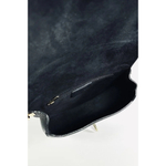 Женская сумочка с застежкой-пчелкой из натуральной кожи черного цвета