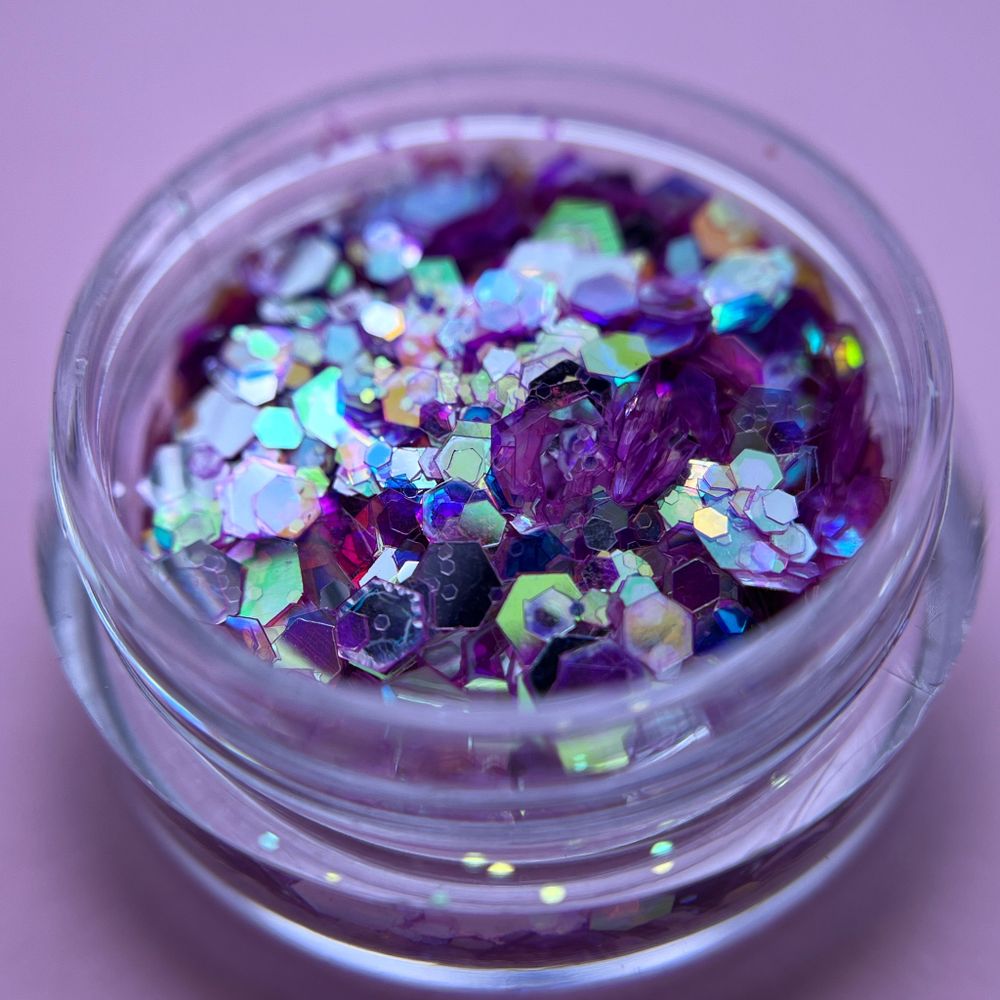 1758 Шестигранники микс "Крылья феи" 2 г крупные