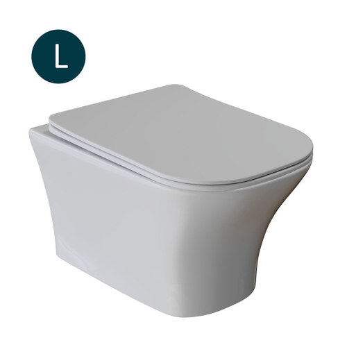 Унитаз подвесной безободковый WAVE CITY сид. дюропласт, м/л, быстр, БЕЛЫЙ глянец (L)