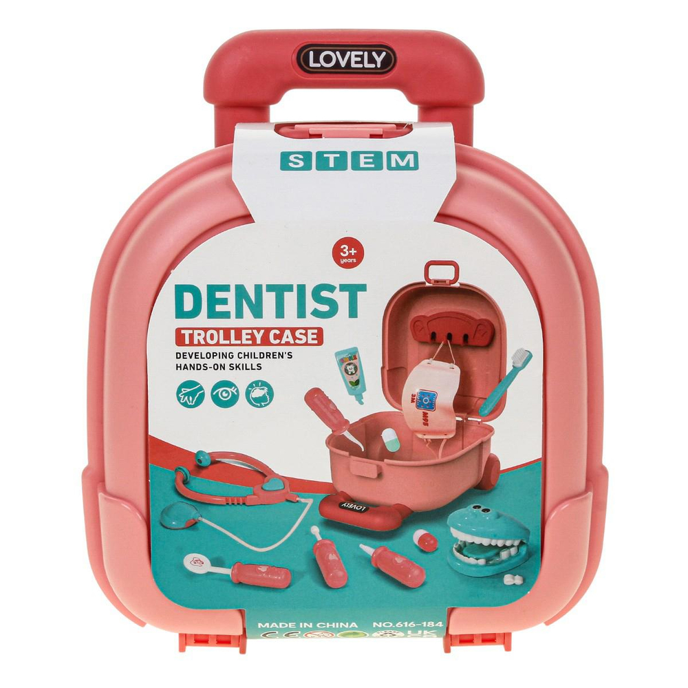 Набор доктора, чемодан на колесах с ручкой, 616-184