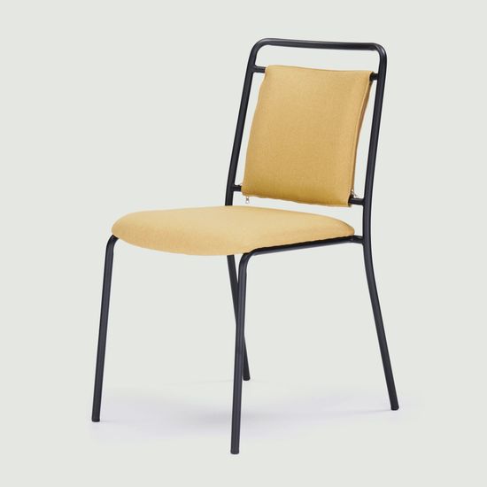 Стул металлический с мягким сиденьем и спинкой Sven песочный