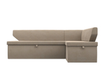 Диван кухонный угловой Омура правый угол, Бежевый, Велюр, 126104