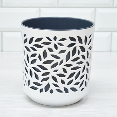 Кашпо Leaves 2,5л, белый/антрацит