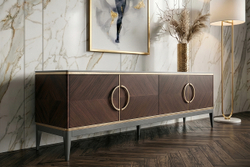 Тумба под ТВ 4-х дверная шпон 200x58x40см Garda Decor