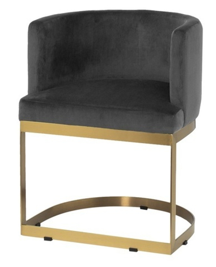 PJJ030-PJ623 Стул на метал.основе велюр серо-коричн. 58*52*76см