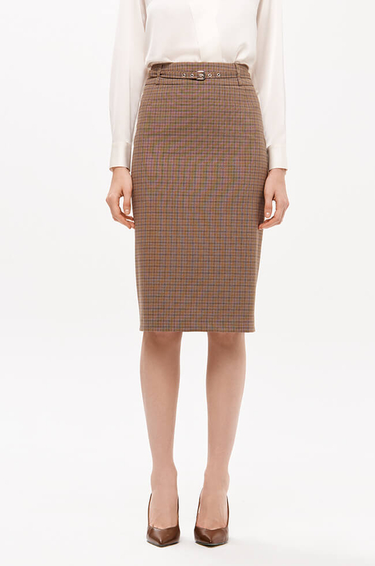 4902 Юбка женская (коричневый клетка)
