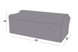 Защитный чехол на диван Капучино, трехместный 221×89×80 см, цвет серый