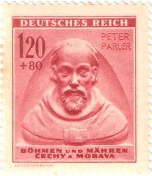 Марка 120 + 80 геллеров 1943 Богемия и Моравия - Петр Парлерж