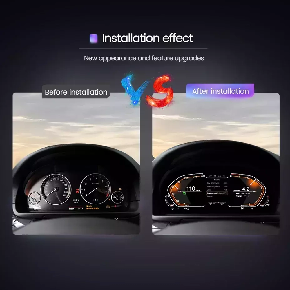 Электронная панель приборов для BMW X3 F25 2011-2017 (без проекции на лобовое) - Carmedia NH-LCD-B01-F25 с ЖК 12.3" экраном QLED