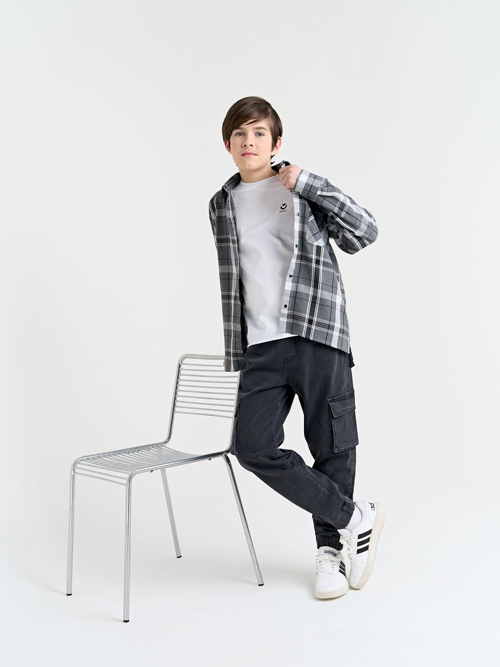 Джинсы карго "Темно-серые" для мальчиков 7+