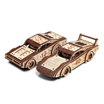 Набор из двух спорткаров "Легенды трека" от DROVO - Деревянный конструктор, сборная механическая модель, 3d пазл