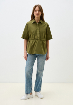 Свободная рубашка из хлопка-поплина