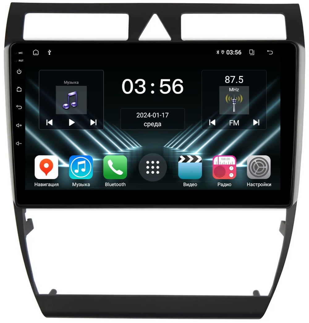 Магнитола для Audi A6 2001-2004 - FarCar DX102M монитор 9" IPS на Android 13, 4+64Гб, CarPlay