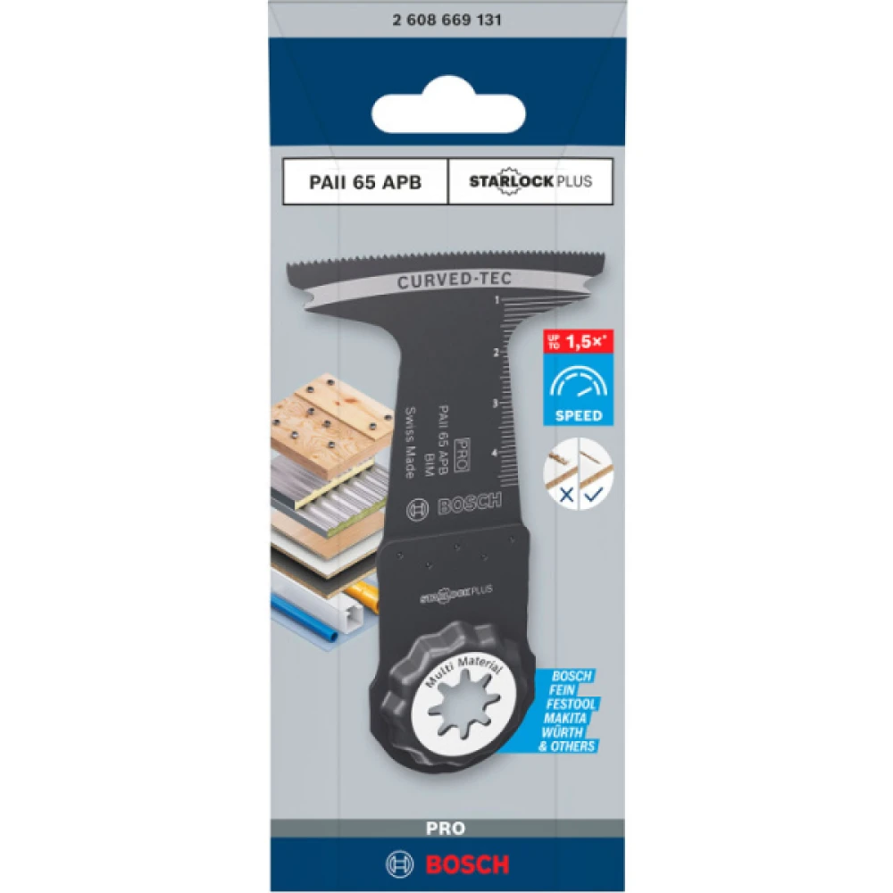 Погружное полотно 65х55 мм Wood and Metal PRO StarlockPlus BIM PAII 65 APB BOSCH 2608669131