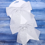 Бант на ёлку "Волшебство" 15*15см. (набор 2 шт.) Серебро (Серпантин)