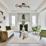 Люстра потолочная 4х60Вт E27, металл/стекло/дерево, черный/дерево, дымчатый плафон