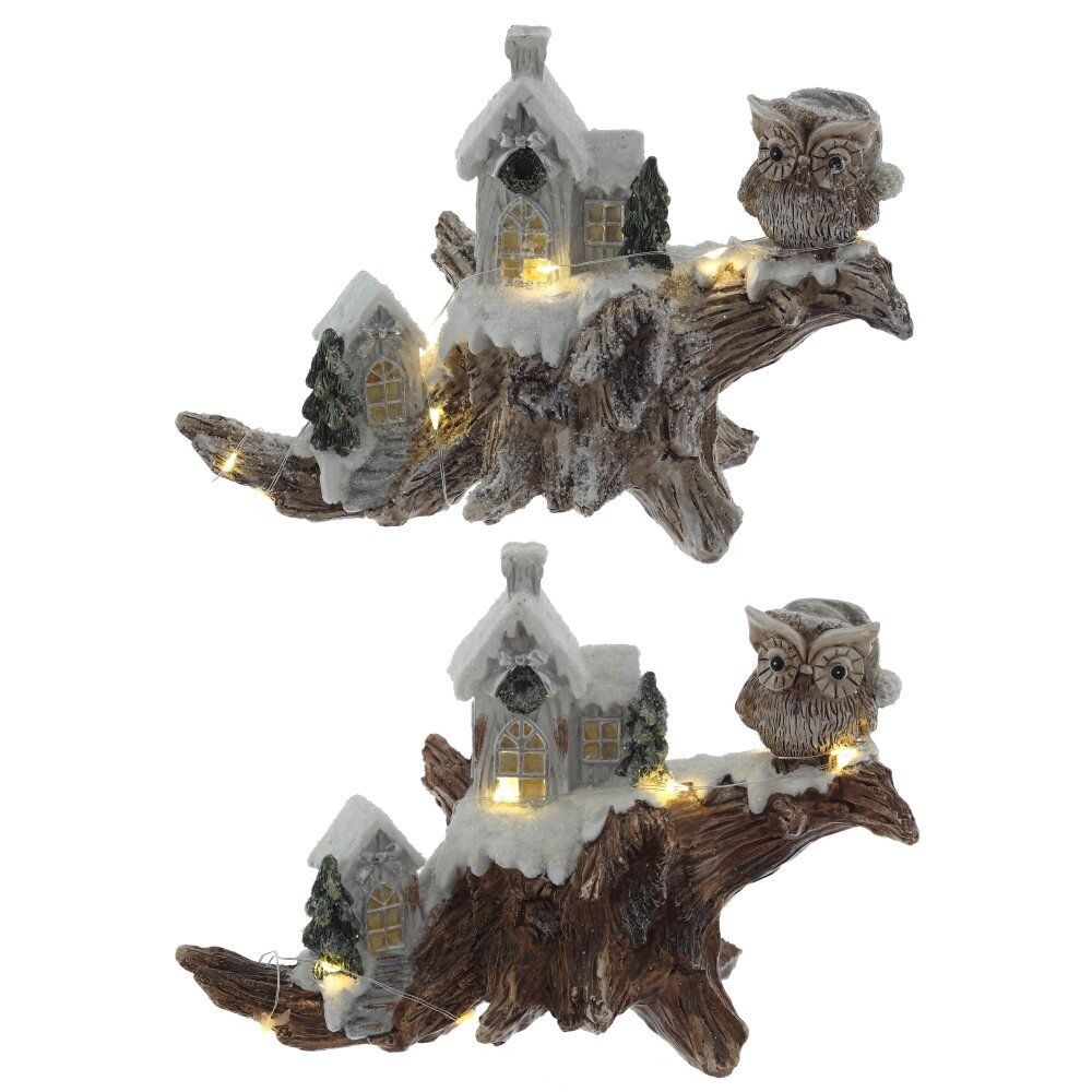 GAEM Фигурка декоративная "Зимняя композиция" с подсветкой (LR44x2,прилаг), L2, L20,5 W9 H14 см, 2в.