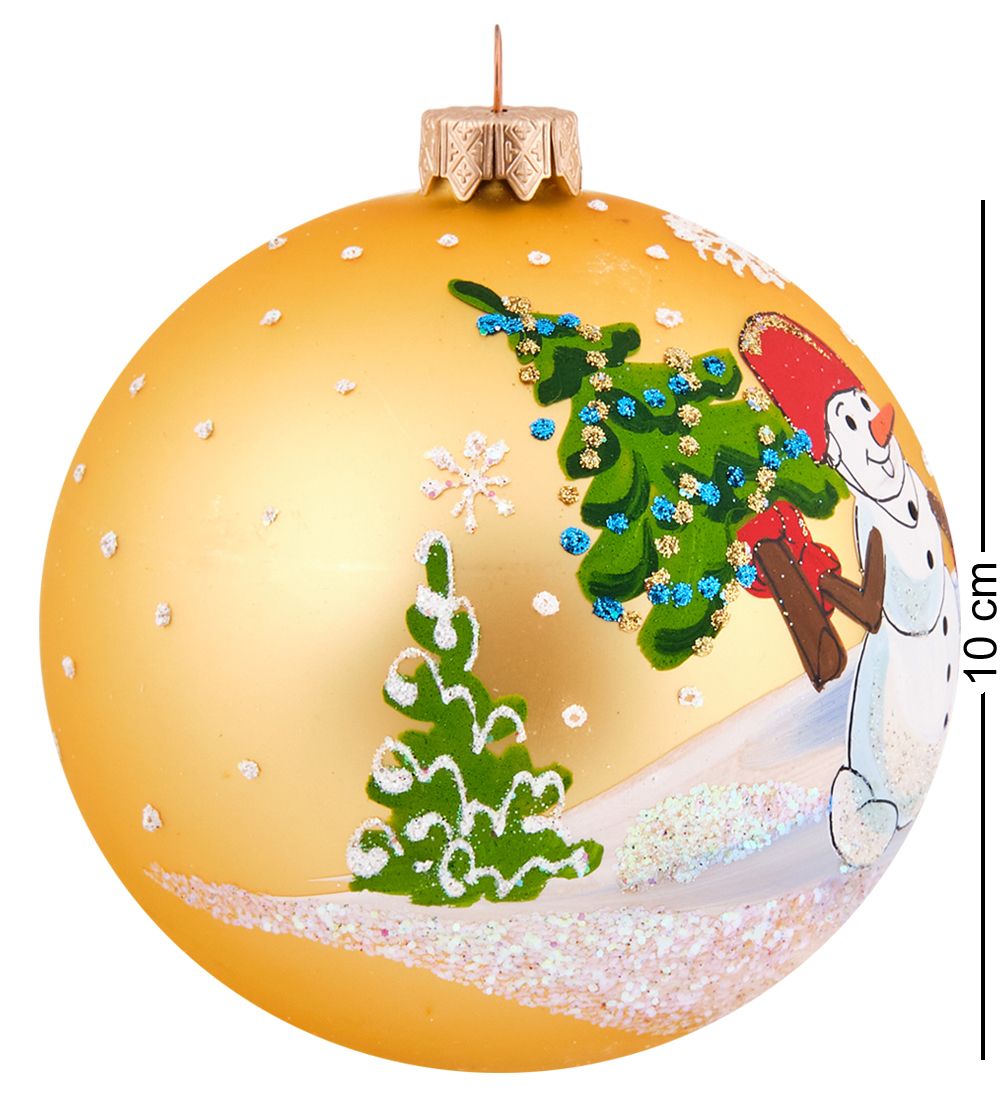 НФШ-1471/2 Ел.украшение Шар «Дед Мороз со снеговиком» 100 мм