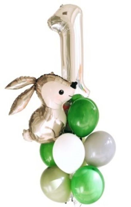 Букет с цифрой "Нашему Зайчику на день Рождения"